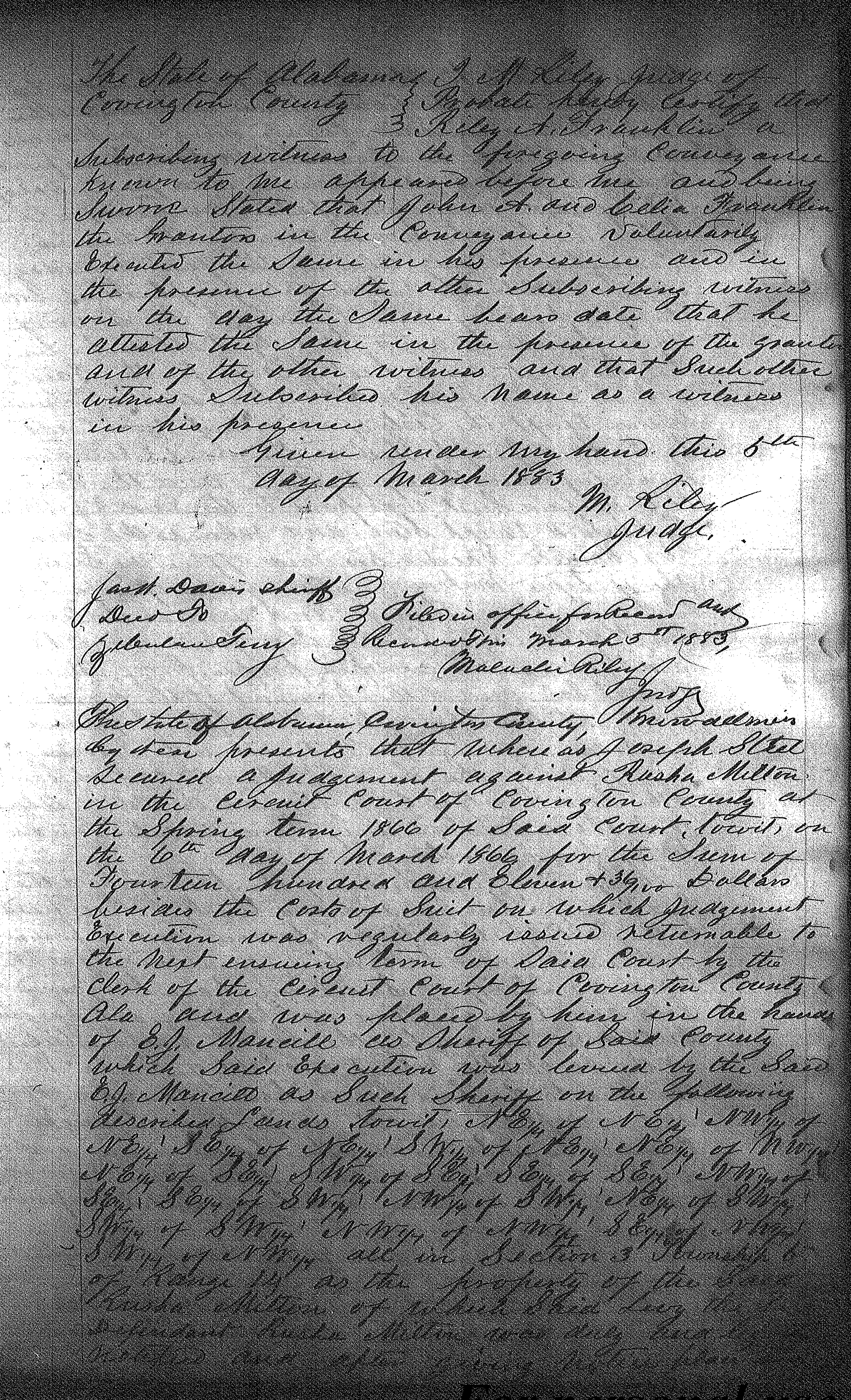 Tracking Your Roots Covington Co, AL Deed Record Vol B